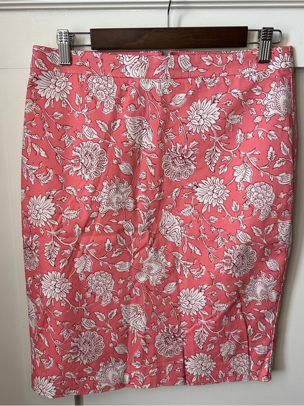 J. Crew Coral Pink Skirt with White Trim